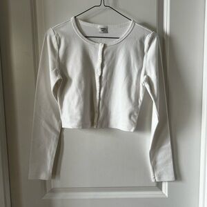 White cropped cardigan